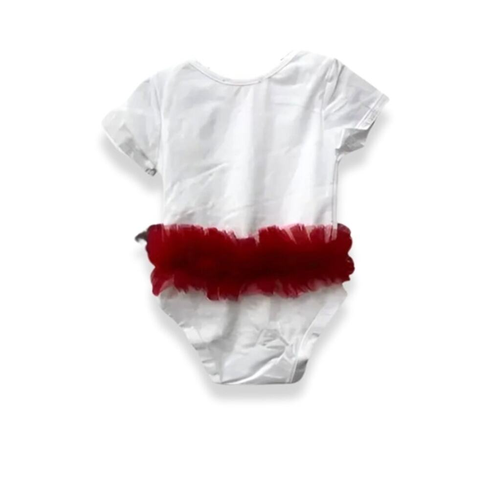 Popatu Santa Baby One Piece Tutus Crew Neck Short Sleeves White Red 18 Mos NWT - Picture 4 of 8